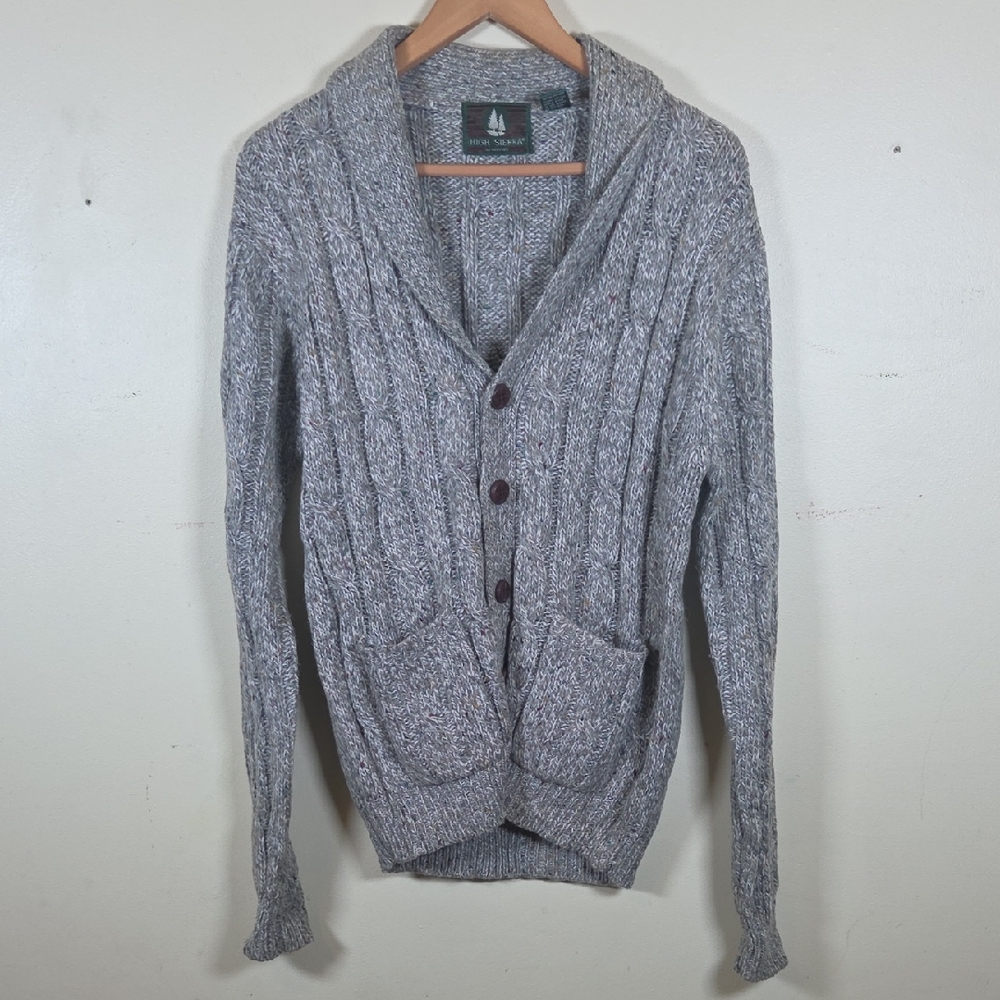 Vintage High Sierra By Mervyns Wool Blend Cardigan Sweater Knit Grampa-core